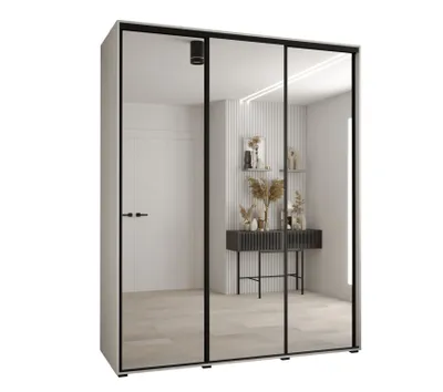 Obrázek produktu pro Šatní skříň ASIRI 2 - 190/60 cm, bílá / černá