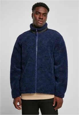 Image de Veste Sherpa Bunda Urban Classics AOP bleu foncé damast - XXL