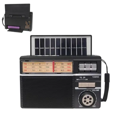 Produktbild von AM/FM/SW Solar Radio, Weltempfänger Radio Exzellentem Empfang, Kofferradio mit Bluetooth 6.0 Unterstützt AUX/USB/TF-Karte Playback, für Senioren