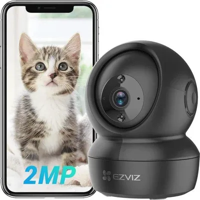 Image de Caméra de sécurité Wi-Fi d'intérieur 1080p avec rotation panoramique à 360°, vision nocturne, détection de mouvement et audio bidirectionnel