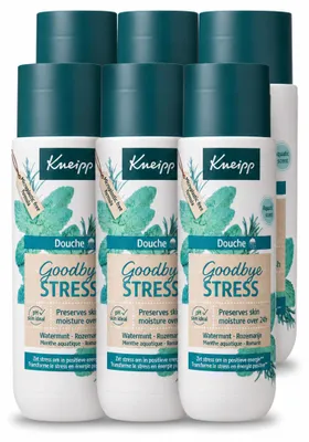Produktbild von 6 x Kneipp Douchegel Goodbye Stress - Wasserminze & Rosmarin - 200 ml - Vorteilspackung - 6 Stücke