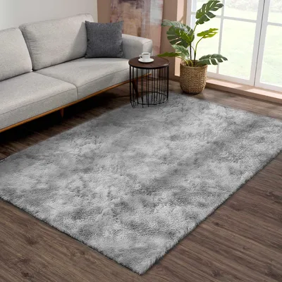 Immagine prodotto di Tappeto in pelo lungo e soffice, 120 x 160 cm - Grigio elegante, ideale per la cameretta dei bambini