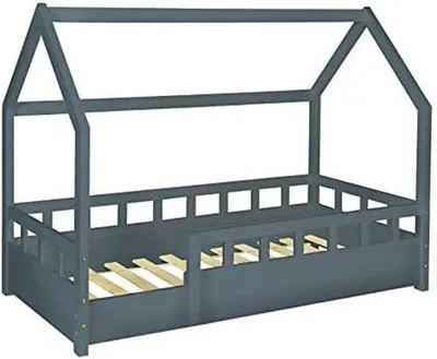 Productafbeelding van Famanu kinderbed, 80 x 160 cm, grijs, met lattenbodem en spijlen