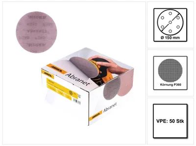 Zdjęcie produktu dla Mirka ABRANET 150mm Grip P360, 50/Pack ( 5424105037 )