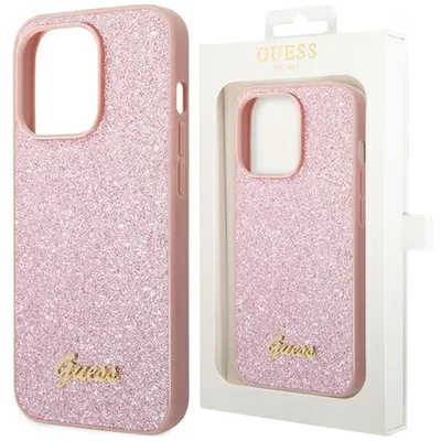 Obrázok produktu pre Guess Guhcp14Xhggshp Iphone 14 Pro Max 6.7 Ružové/Ružové Pevné Puzdro Glitter Script