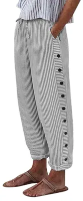 Produktbild von Damen Baumwollhose mit Elastischem Bund und Kordelzug