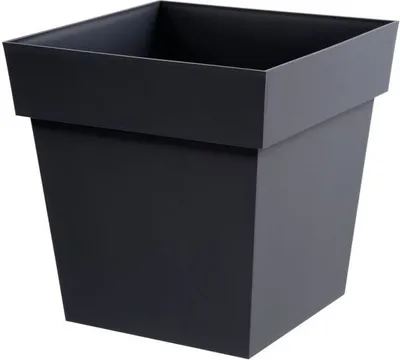 Image de Pot de fleurs Carré EDA Toscane, 40 cm, 38 L, 39 x 39 x 39 cm, Gris Anthracite