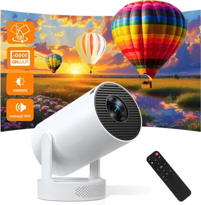 Produktbild von Mini-Beamer – Tragbarer Projektor – Heimkino – Android 11 System – 150 Zoll Bildgröße – Weiß