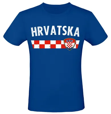 Produktbild von Kroatien T Shirt Herren Damen Uni – Hrvatska Croatia Fahne – EM WM Fußball Fan Shirt Nationalflagge Motiv wählen: Kroatien ohne 10 Shirt Größe wählen: L