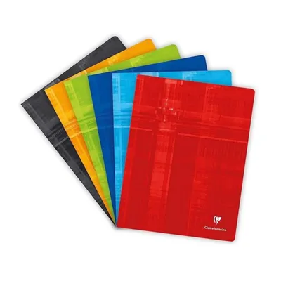 Produktbild von Clairefontaine Kladde 9742C, geleimt, 17x22 cm, 96 Blatt, kariert, farbig sortiert