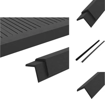Produktbild von vidaXL Winkelleisten 5 Stk. WPC 170 cm Schwarz -  Fußböden & Teppichböden
