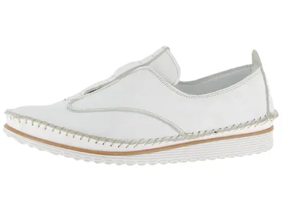 Produktbild von Andrea Conti Damen Slipper Leder mit Keilabsatz Ziernaht 1889011, Größe:37 EU, Farbe:Weiß