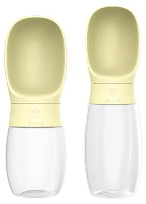 Image de Bouteille d'eau pour chien, portable, conception anti-fuites, PET jaune, 500 ml