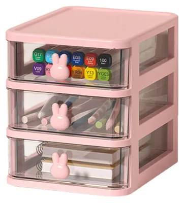 Produktbild von Multifunktionaler, mehrschichtiger Schreibtischorganizer in Rosa