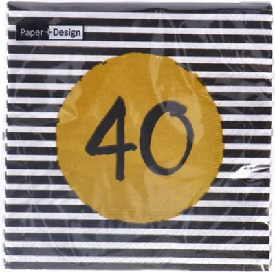 Produktbild von Servietten 33x33 cm - 40th Birthday