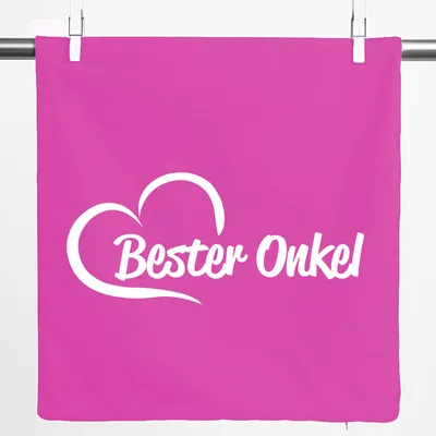 Produktbild von Huuraa Kissenbezug Bester Onkel Herz 40x40cm Fuchsia Baumwolle Dekokissenbezug Geschenkidee
