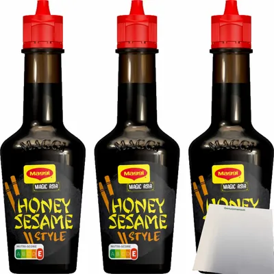 Produktbild von Maggi Würze Honig Sesam Style 3er Pack (3x127g Flasche) + usy Block