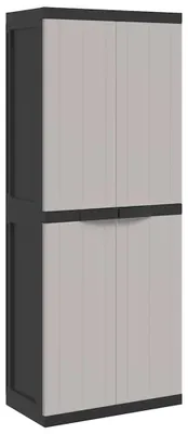 Immagine prodotto di Armadio esterno grigio e nero - 65 x 37 x 165 cm - Polipropilene