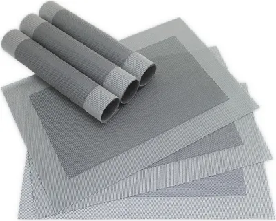 Produktbild von Tischsets BORDA 6er Set Schwarz-silber als Tischuntersetzer