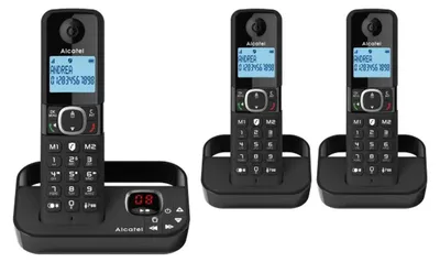 Productafbeelding van Alcatel F860, DECT-telefoon, Draadloze headset, Luidsprekerfunctie, 100 nummers, Identificatie van de beller, Zwart