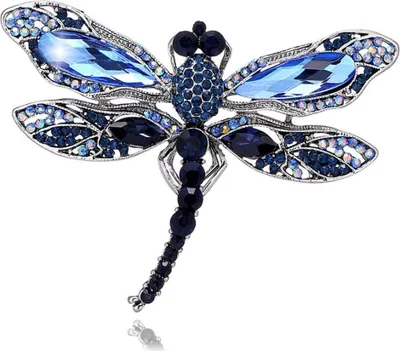 Produktbild von Libellen-Brosche, Strass-Kristall-Brosche, Tiere, Anstecknadel für Frauen, Schmuck, Outfits, Dekoration, Blau