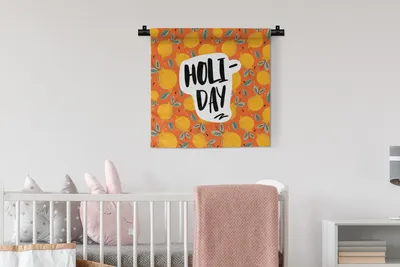 Produktbild von MuchoWow® Wandteppich Wandbehang Zitrone - Blätter - Sommer 60x60 cm Tapisserie Dekoration Wandtuch - Dekorationen - Wand Decke