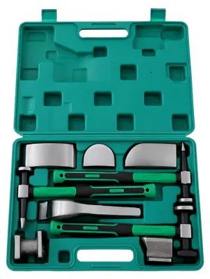 Produktbild von Set für Karosserie-Reparaturhammer, 9-teiliges Dellenentfernungskit mit Werkzeugkoffer