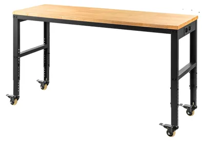 Immagine prodotto di Banco da lavoro, con altezza regolabile, struttura robusta, dimensioni 155x51 cm, con ruote