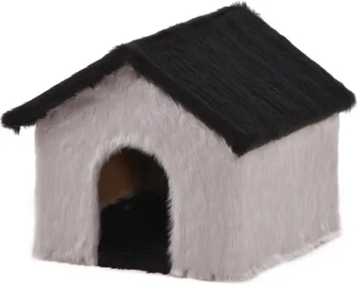 Produktbild von Silvio Design Katzenhaus mit Plüschdach grau-schwarz, Grau, Schwarz, 12347102