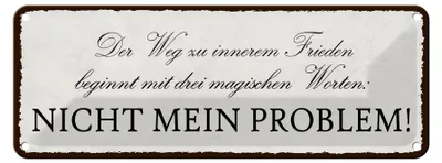 Produktbild von Blechschild Spruch 27x10cm Weg zu innerem Frieden beginnt Dekoration