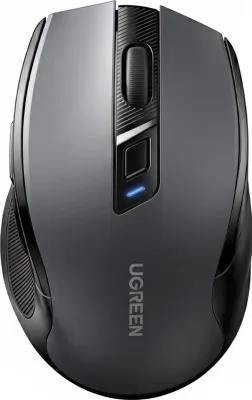 Produktbild von Kabellose ergonomische Maus, Bluetooth, 2.4 GHz USB-A, 4000 DPI, Ugreen MU006S, Schwarz