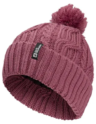 Produktbild von Jack Wolfskin Uni Pompom Beanie-Mütze, Raisin, Einheitsgröße EU