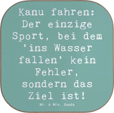 Produktbild von Mr. & Mrs. Panda Untersetzer für Gläser Spruch Kanu Abenteuer - Meeresbrise - Geschenk, gläseruntersetzer, Wasser, Sportler, Flüsse, Tassenuntersetzer, Sportart, Paddeln