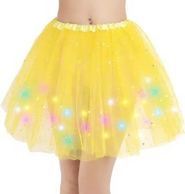 Productafbeelding van LED Lichtgevende Tutu Rok voor Dames en Meisjes - Feestelijk Ballet Kostuum met Knipperlichtjes