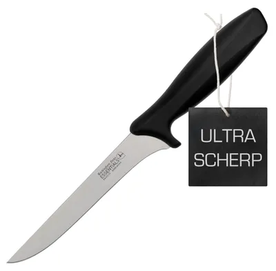 Ausbeinmesser 15 cm – scharfes Edelstahlmesser, schwarzer Griff