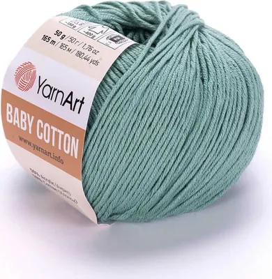 A ball of green yarn with a label.