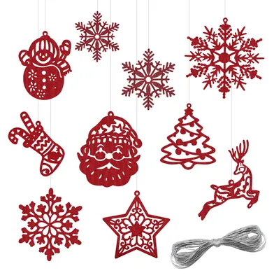 42er Set Weihnachtsbaumschmuck Schneeflocken Glitzer 5-10 cm