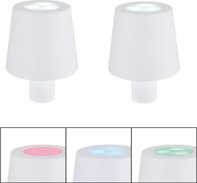 Produktbild von 2er Set RGB LED Tischleuchte, Flaschenlampe, weiß, Touch, H 14 cm