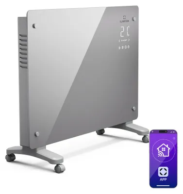 Produktbild von Klarstein Bansin Crystal Smart Konvektorheizung – 1500 W, Wandmontage/Freistehend, Led-Anzeige, App-Steuerung, Energieeffizient, Überhitzungs- und Frostschutz, Kindersicherung, Ideal für Wohnzimmer