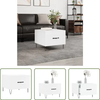 Produktbild von The Living Store Couchtisch Hochglanz-Weiß 50x50x40 cm Holzwerkstoff