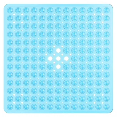 Immagine prodotto di Tappetino antiscivolo per doccia, 53x53 cm, resistente alla muffa, lavabile in lavatrice, privo di BPA,  da colore blu, forma quadrata