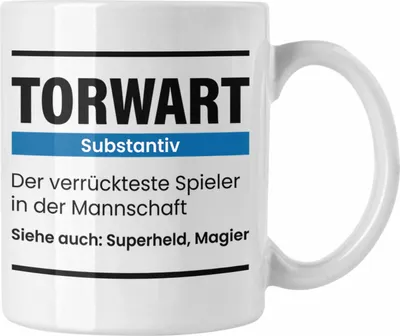 Produktbild von Trendation - Torwart Geschenk Tasse Lustiger Spruch Torhüter (Weiß)