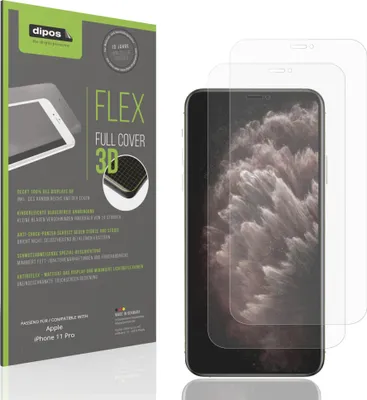 Image de 2x Full Cover mat Film pour Apple iPhone 11 Pro Film de protection ecrán