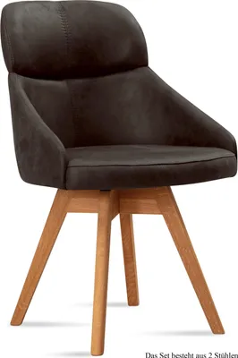 Produktbild von Esszimmerstuhl drehbar (2er-Set) Drala 52x82x63 Eiche geölt/Espresso