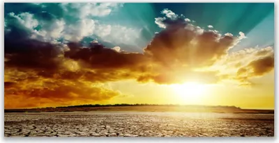 Produktbild von Tulup Leinwand-Bilder 120x60 Wandbild Canvas Kunstdruck Sonne Wolken Wüste Landschaft