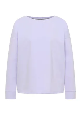 Produktbild von Elbsand Damen Sweatshirt Riane in Hellpurple – Lockerer Pullover mit U-Boot-Ausschnitt & Rückenprint, Gr. XL