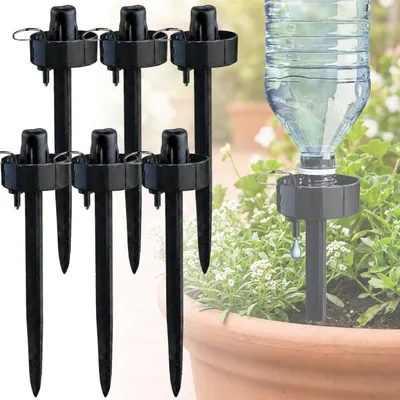 Produktbild von Bewässerungssystem für PET-Flaschen (6er-Set): Regulierbar - Pflanzenbewässerung für Urlaub, Balkon, Zimmer - Einfach genial