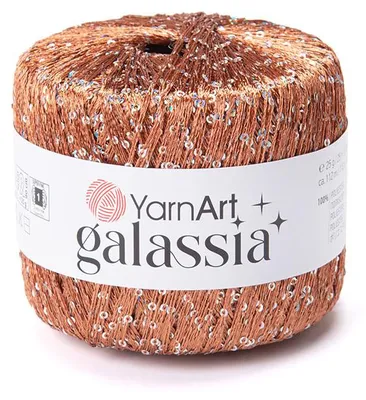 Produktbild von YarnArt Galassia Paillettengarn 5820 Kupfer-Silber 25g