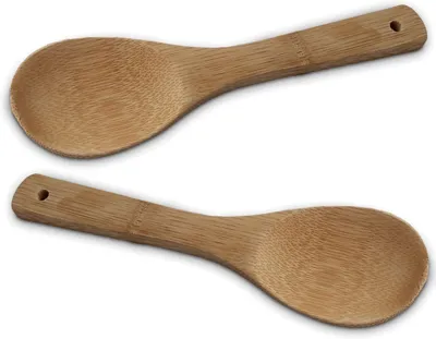 Produktbild von Bambus Reis- & Servierlöffel – 20 cm | Asiatischer Holzlöffel 2er Set