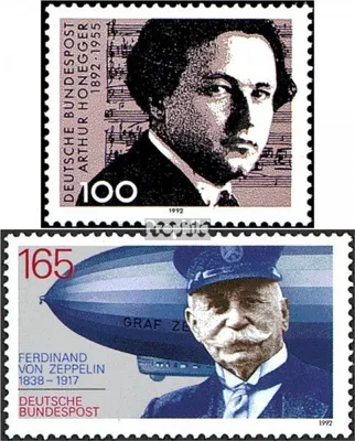 Produktbild von Briefmarken BRD (BR.Deutschland) 1992 Mi 1596,1597 (kompl.Ausg.) gestempelt 100.Geburtstag von Honegger